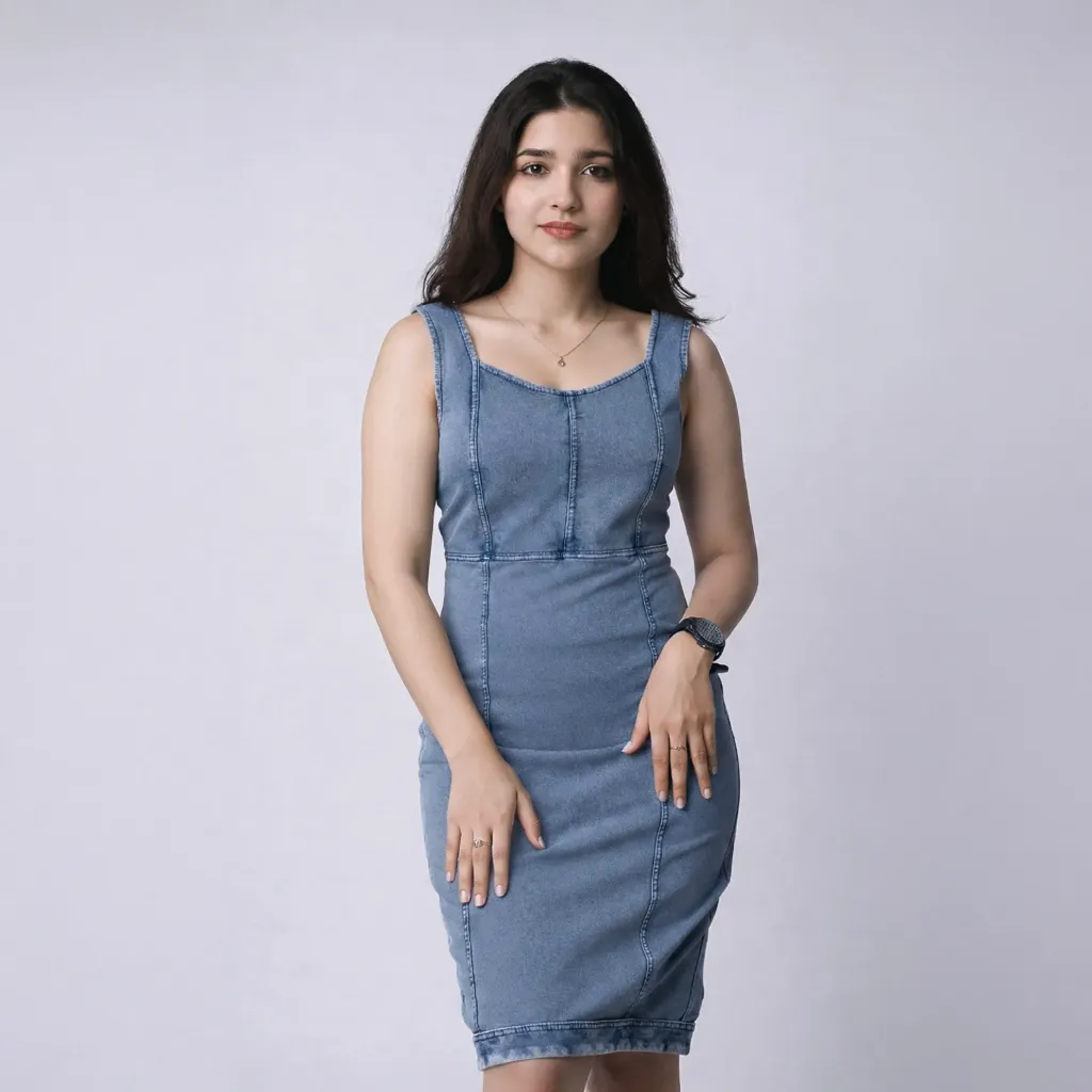 Denim Dash sleeveless Bodycon
