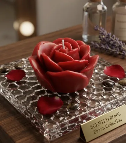 Red Rose Candle