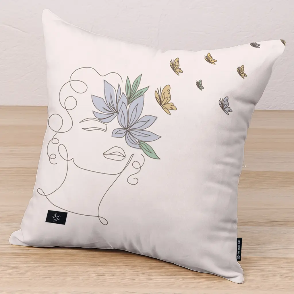Premium Decorative Cushion - Minimal Botanical Cushion