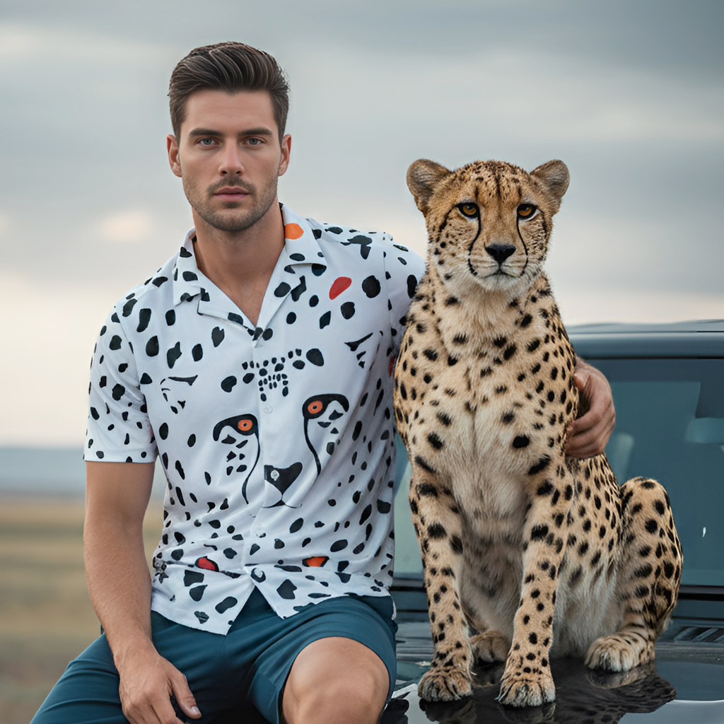 Wild Safari Cuban Collar Shirt