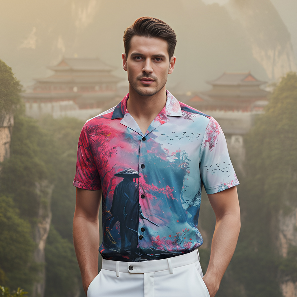 Misty Mountain Cuban Collar Shirt