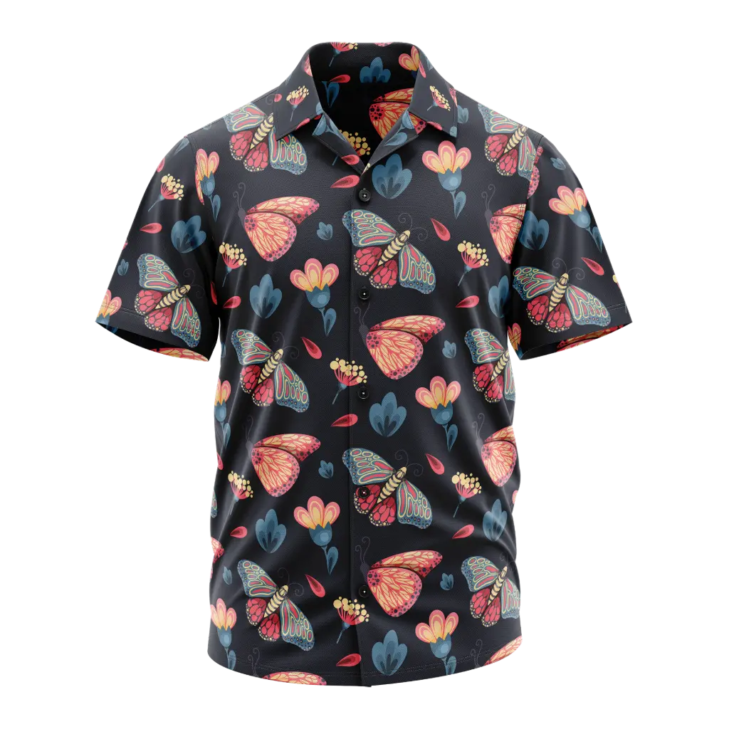 Butterfly Garden Women's Cuban Collar Shirt