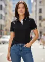 Classic Women’s Black Polo T-Shirt