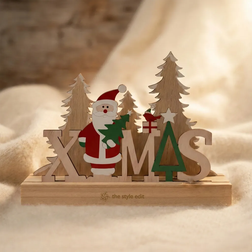 Wooden XMAS Santa Table Decor