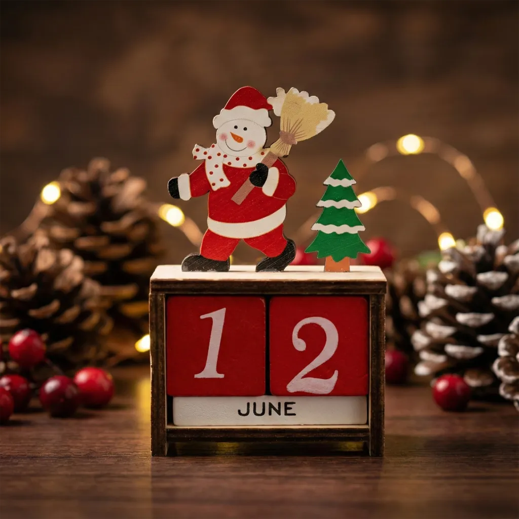 Wooden Santa Desk Calendar
