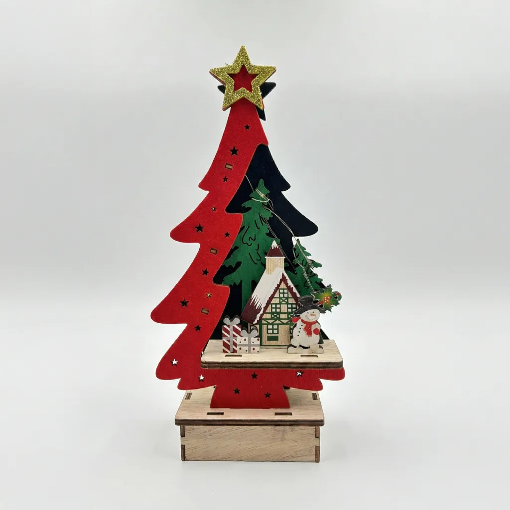 Winter Village Wooden Christmas Tree Decor