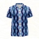 Snowflake Blue Cuban Collar Shirt