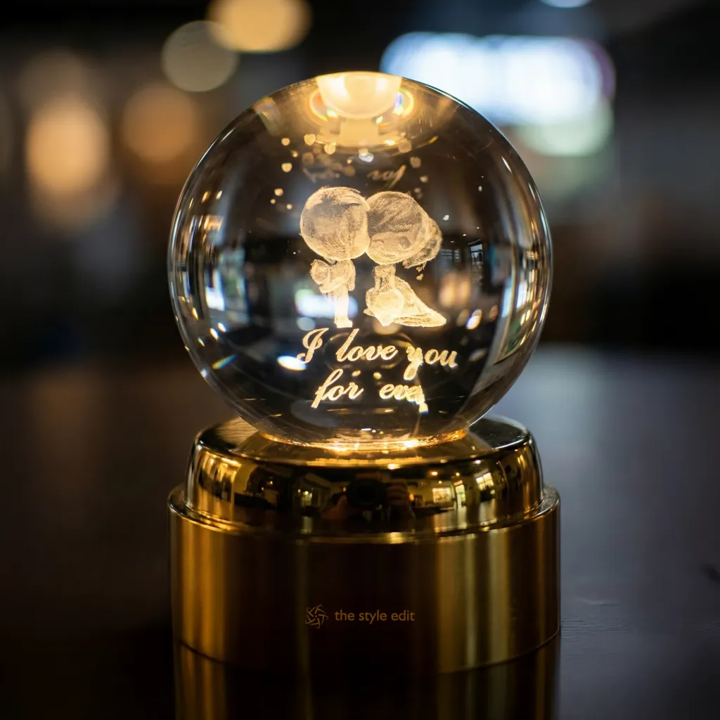 3D Crystal Rotating Globe Lamp