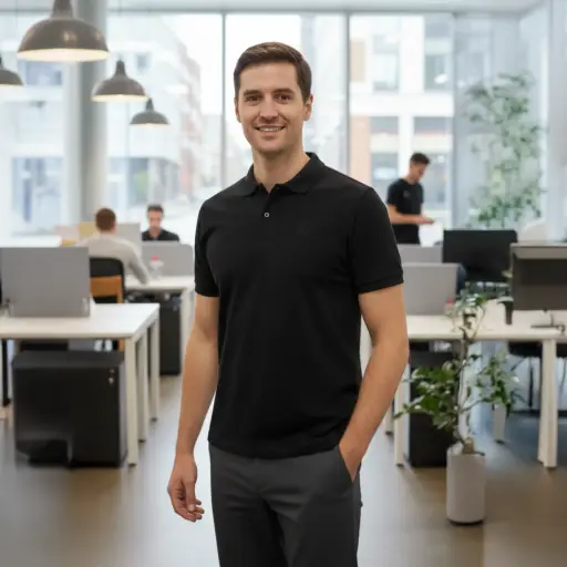 Men Solid Cotton Polo